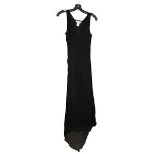 White House Black Market Little Black Dress Maxi 6 100% Silk Elegant Stylish